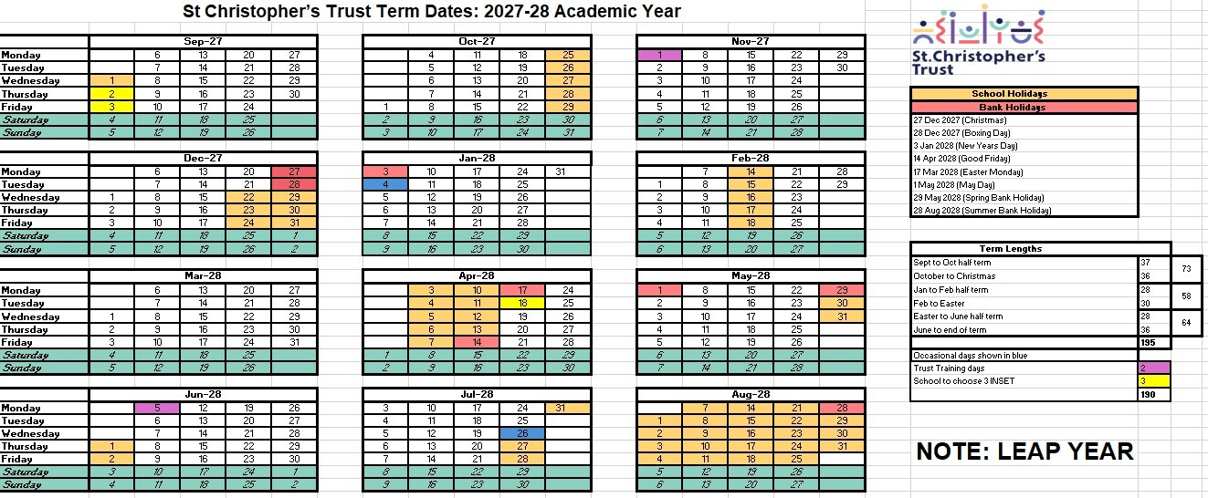 Term Dates 2027 28